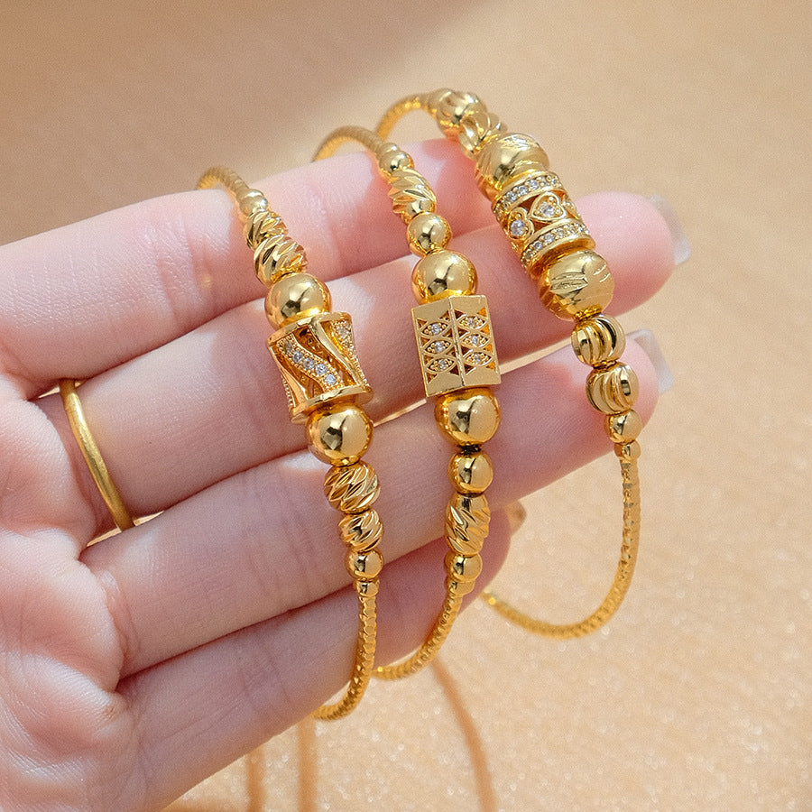 Round Spherical African Arabic Gold Women's Bracelet