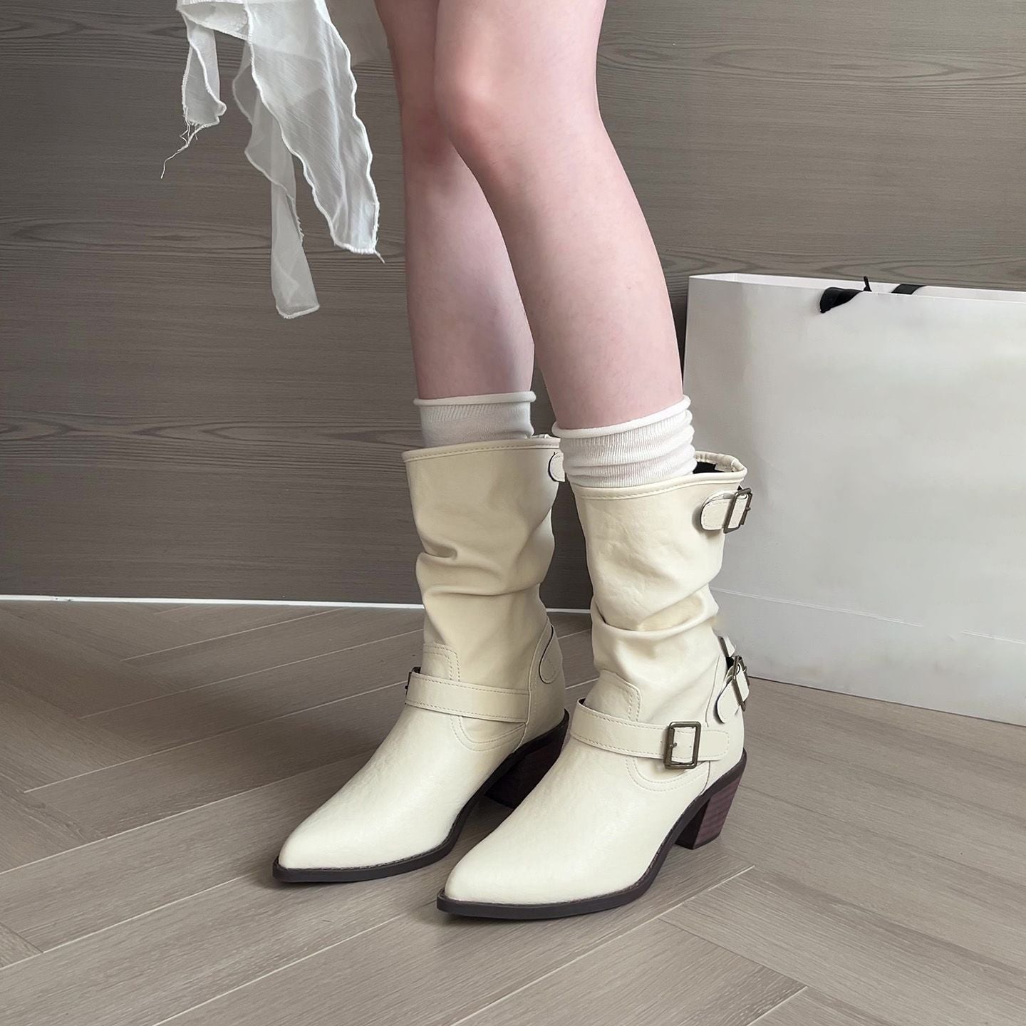 Fashion All-match Comfort And Casual Pointed Toe Chunky Heel Women's Boots