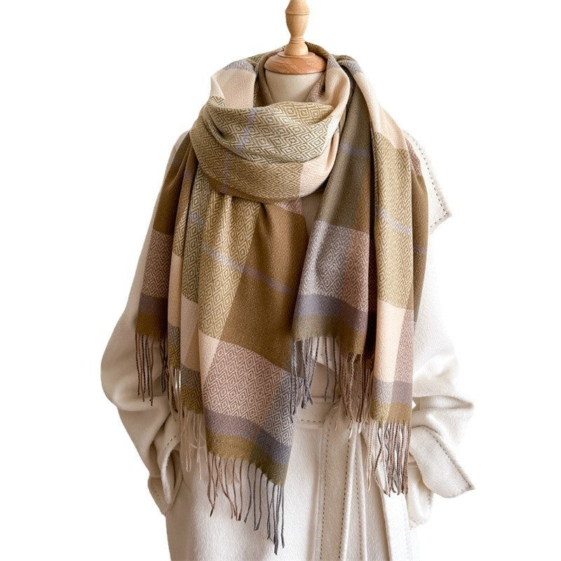 Unisex Autumn And Winter All-matching Tassel Scarf