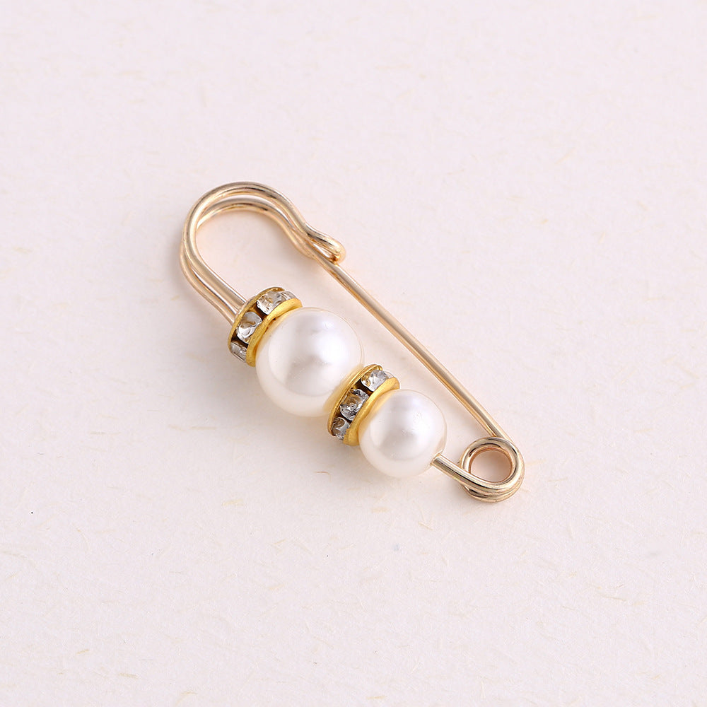 Cross-border Pearl Waist Of Trousers Pin Fixed Clothes Skirt Brooch Belt Buckle