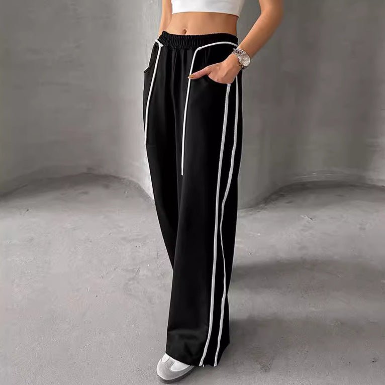 Drawstring Contrast - color Casual Pants For Women - Eshtree