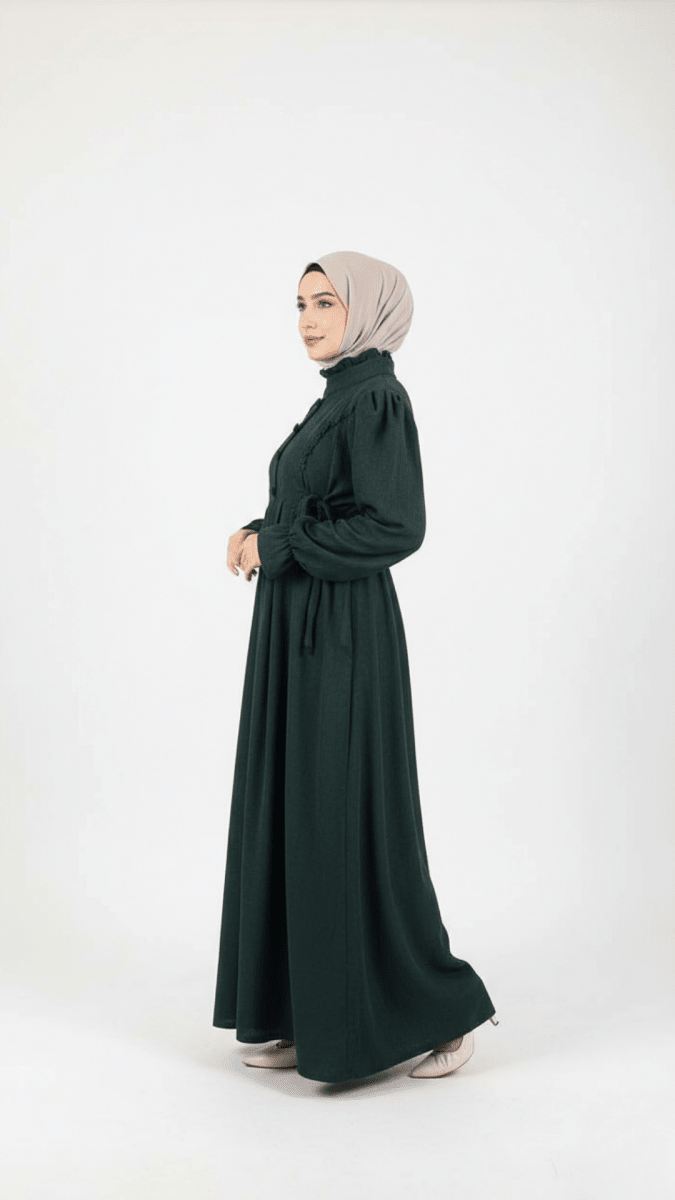 دريس طويل قطيفة مضلّع ، تصميم محتشم وأنيق للمحجبات - Eshtree