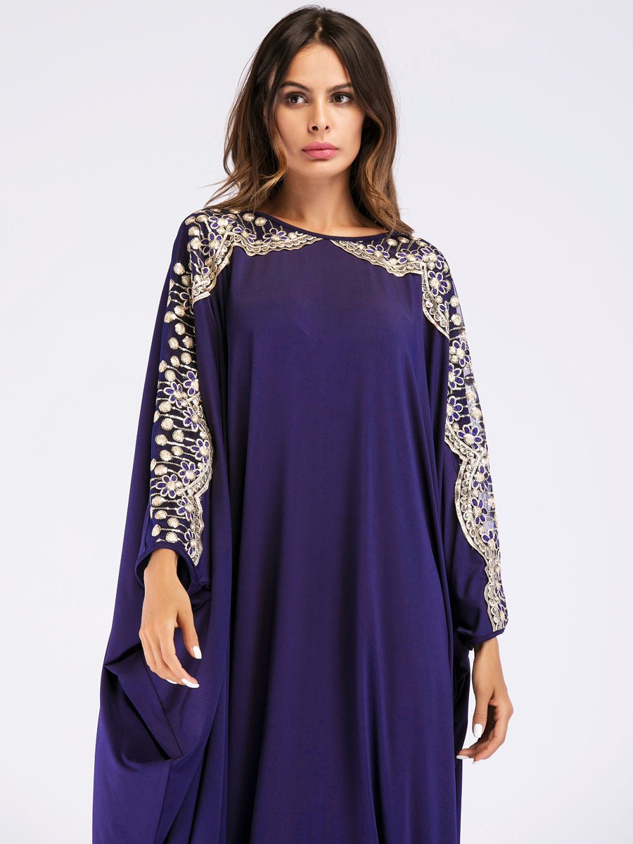Dubai Batwing Sleeve Robe Plus Size Women's Clothing - Eshtree