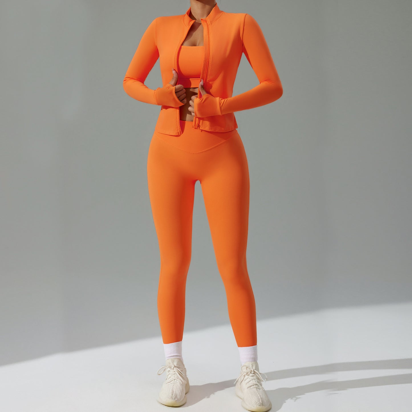 Cardigan Running Sports Quick-drying Workout Clothes Three-piece Suit