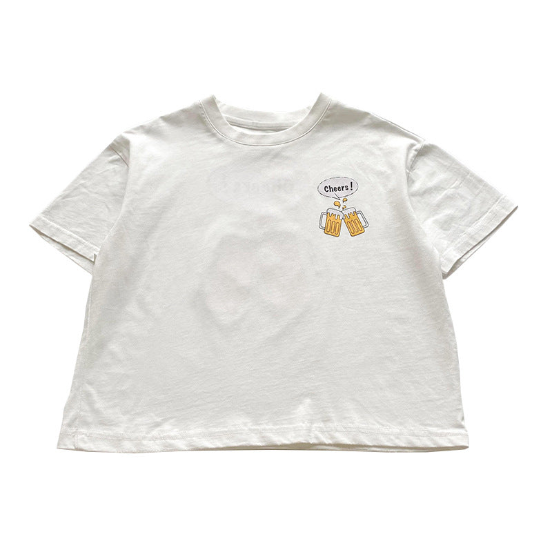 Summer Loose Round Neck Boys' Sports T-shirt