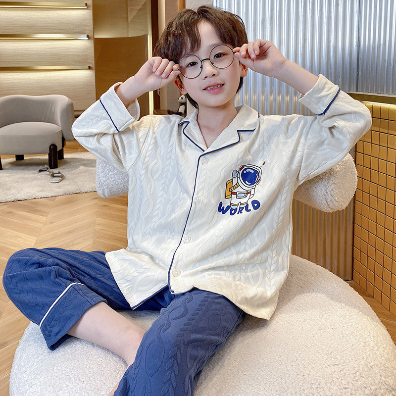 Boys' Cotton Long Sleeve Thin Homewear
