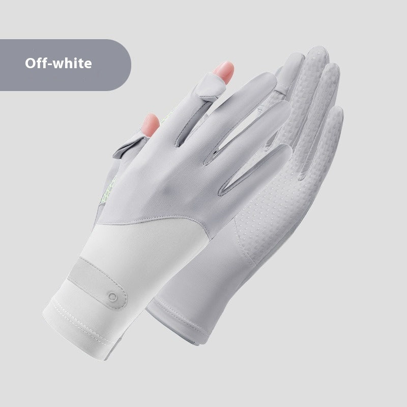 Ice Silk Sun Protection Gloves Lightweight Anti-slip Touch Screen UV Protection