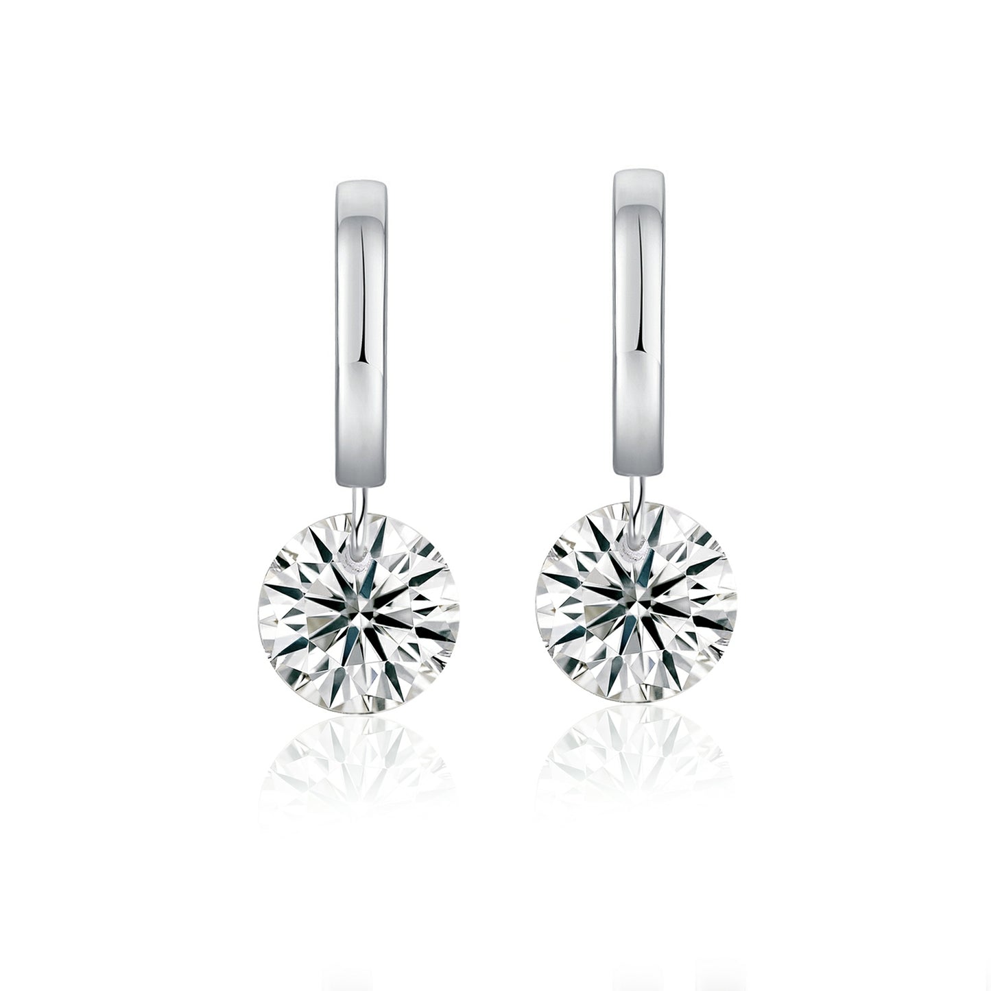 Top-quality Moissanite Luxury And Fashionable Light Luxury Jewelry Silver Stud Earrings S925 Silver Plated Platinum