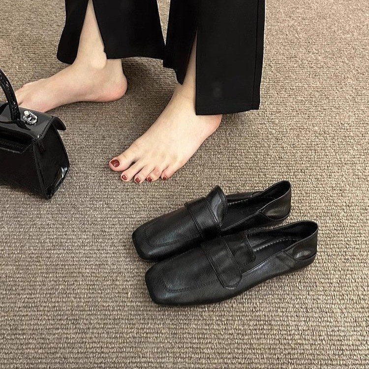 Womens French-style Retro Flat Casual Shoes