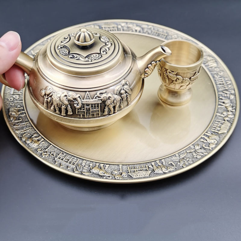 Metal Crafts Elephant Wine Set