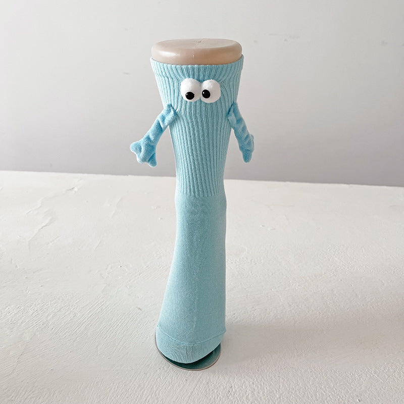 Cute Magnet Bunching Socks Women's Solid Color