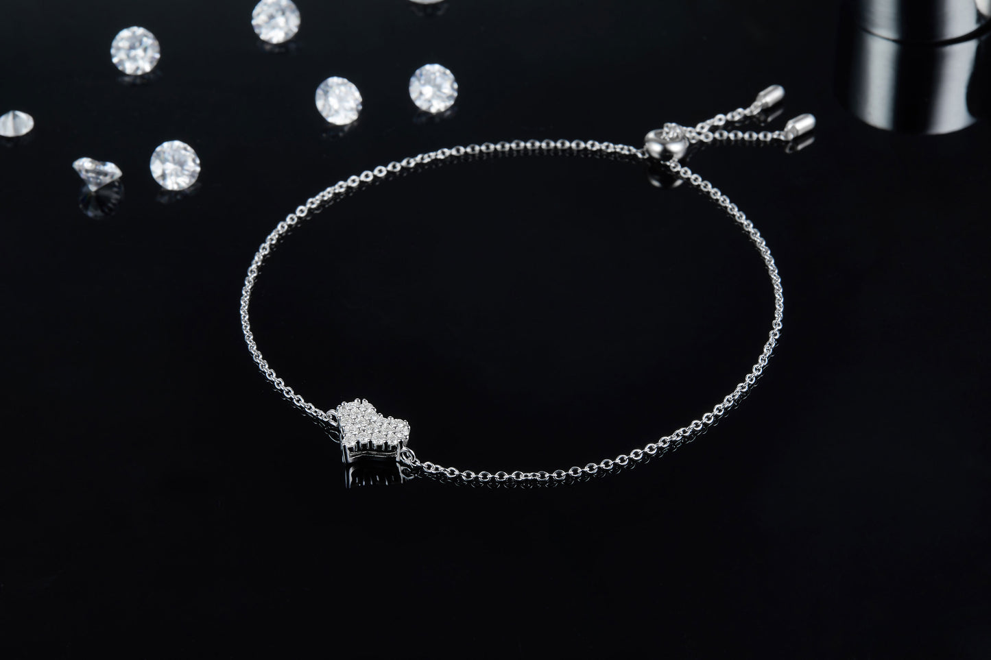 Set With Top-quality Moissanite, This Luxurious And Fashionable Light Luxury Jewelry Silver Bracelet Is Made Of S925 Silver Electroplated With Platinum