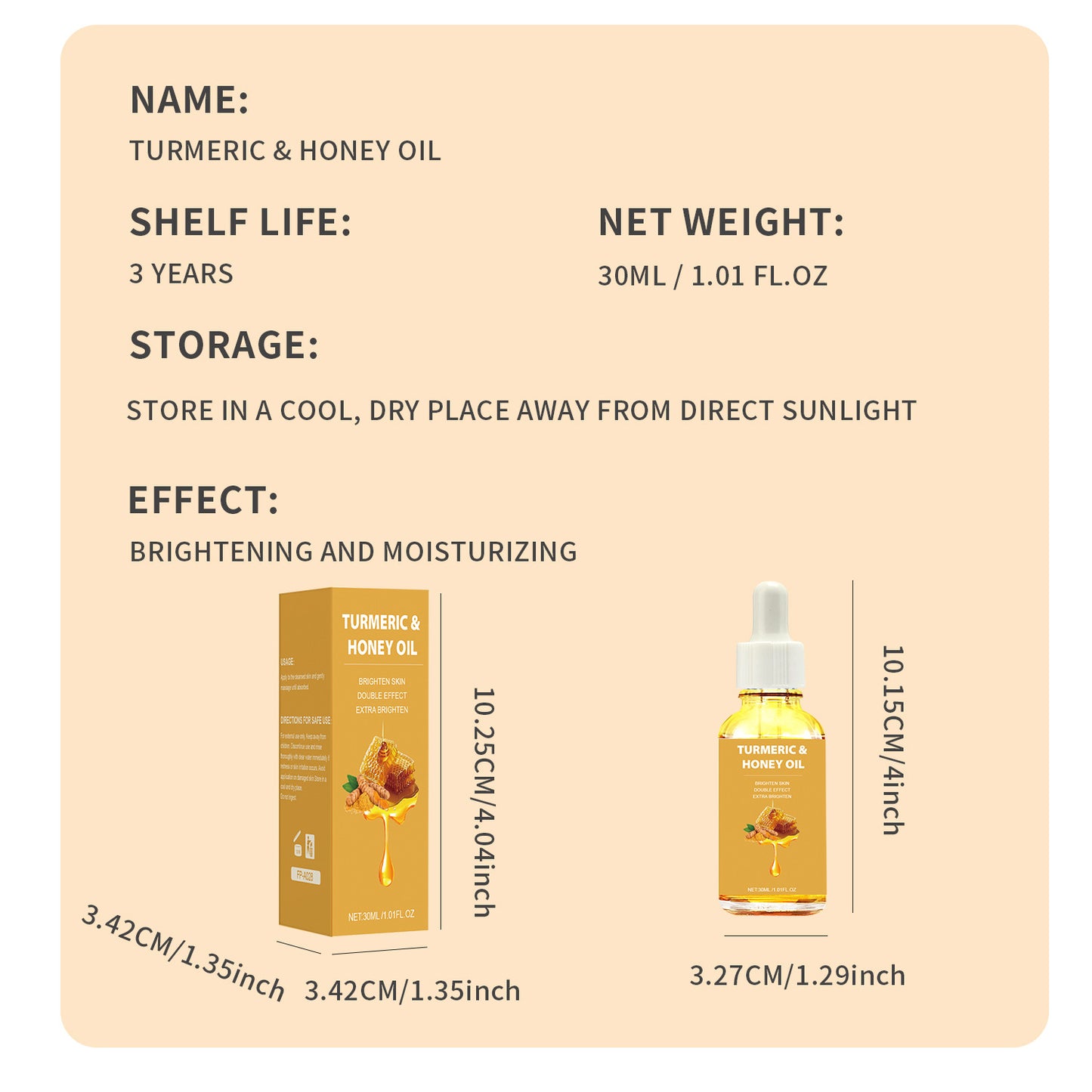 Turmeric Honey Essential Oil 30ml Neutral Packaging