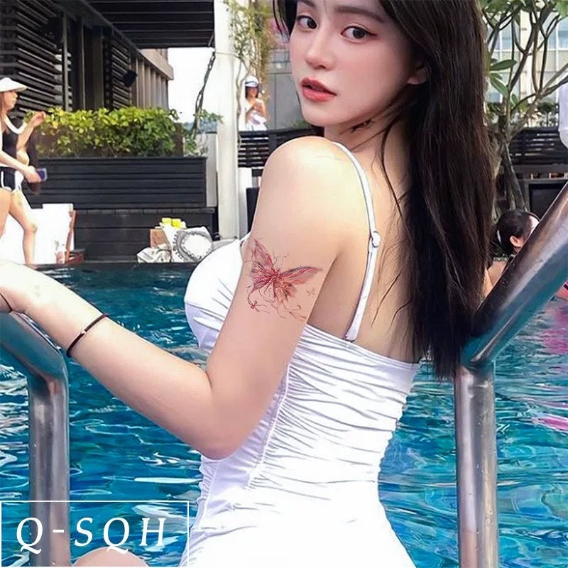Colorful Tattoo Sticker Sweet Cool Ins Style Butterfly