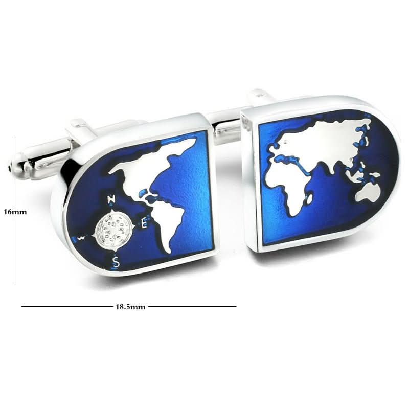 Earth Pattern Men's French Shirt Cufflinks Jewelry - Eshtree