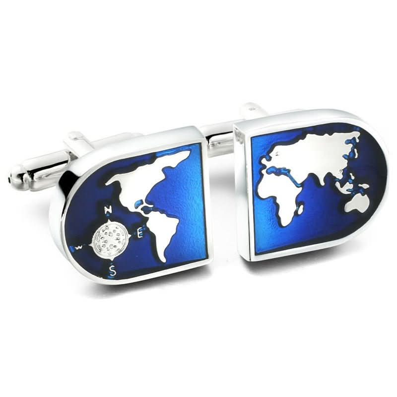 Earth Pattern Men's French Shirt Cufflinks Jewelry - Eshtree