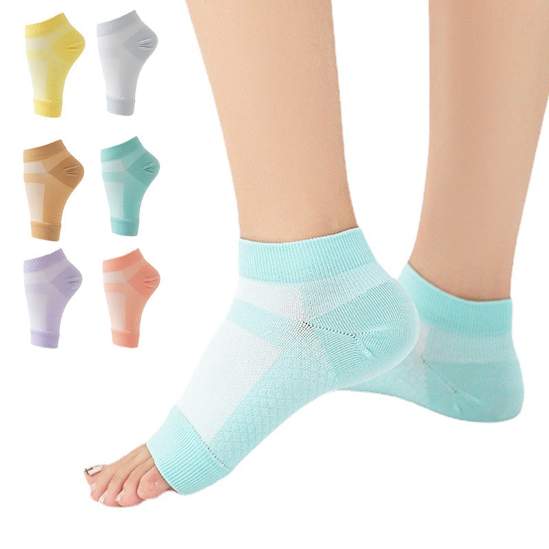 Half Mesh Open Toe Sports Ankle Support Foot Sock