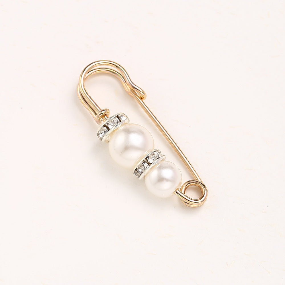 Cross-border Pearl Waist Of Trousers Pin Fixed Clothes Skirt Brooch Belt Buckle