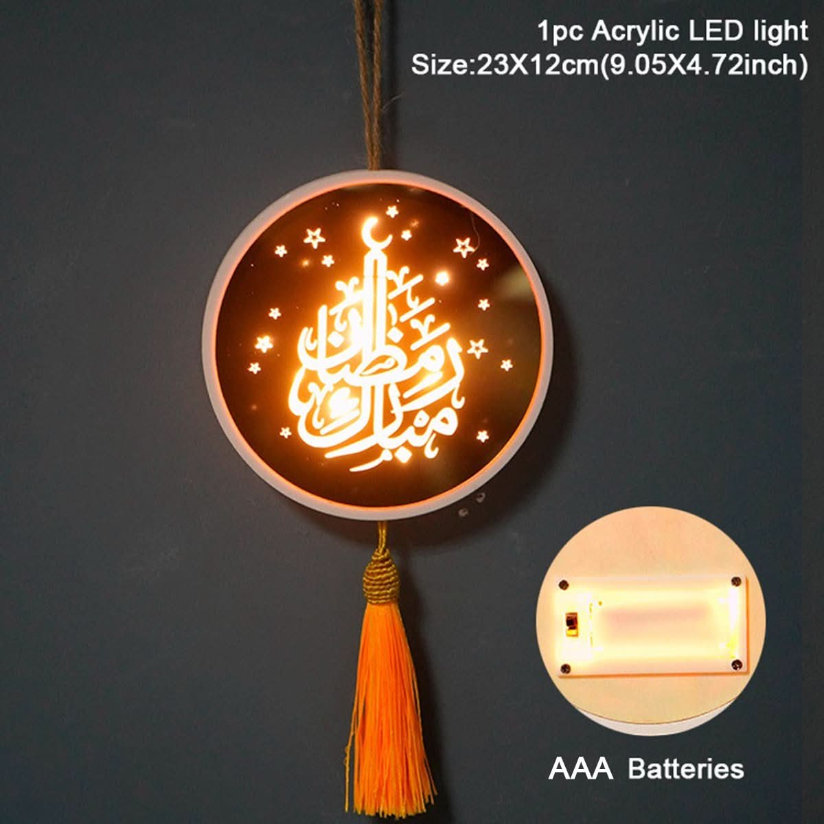 EID Mubarak Moon Star Christmas Garland LED Curtain String - Eshtree