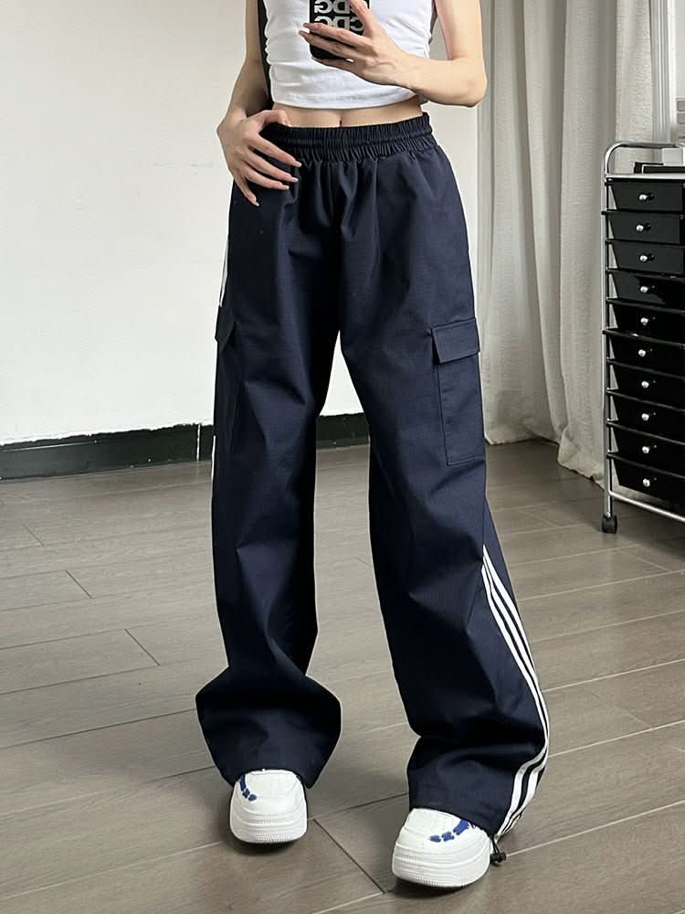 Elastic High Waisted Drawstring Casual Pants For Women - Eshtree