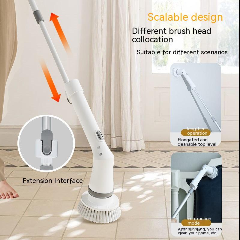 Electric Scrubber Cleaning Wall Long Handle Elbow Telescopic Multifunction Cleaning Brush - Eshtree