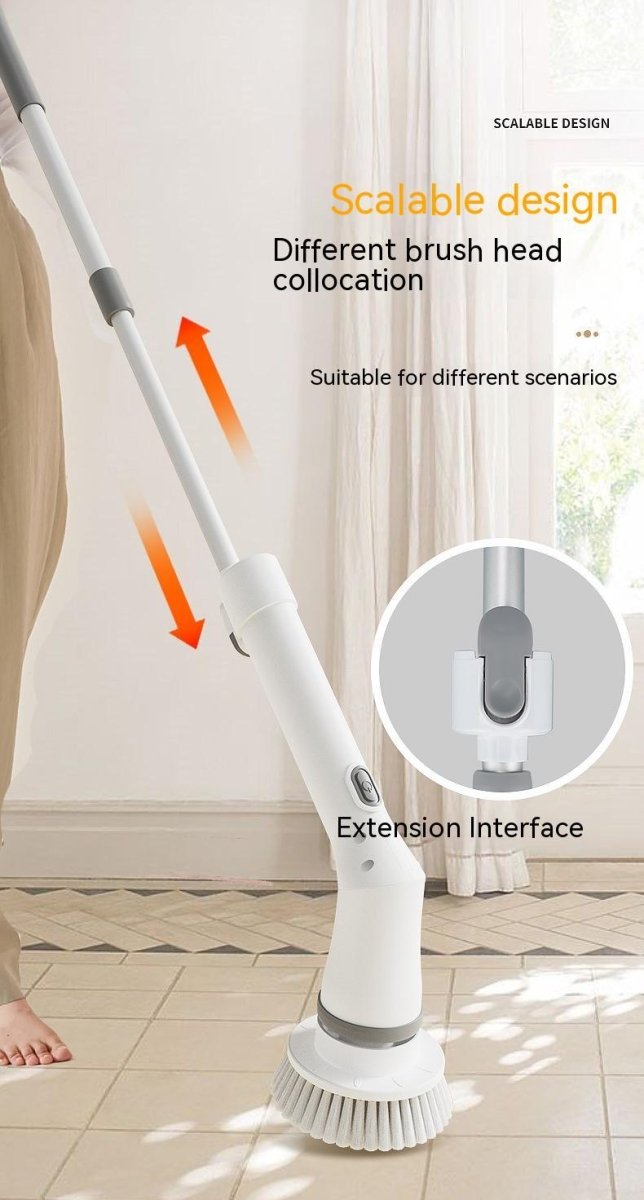Electric Scrubber Cleaning Wall Long Handle Elbow Telescopic Multifunction Cleaning Brush - Eshtree