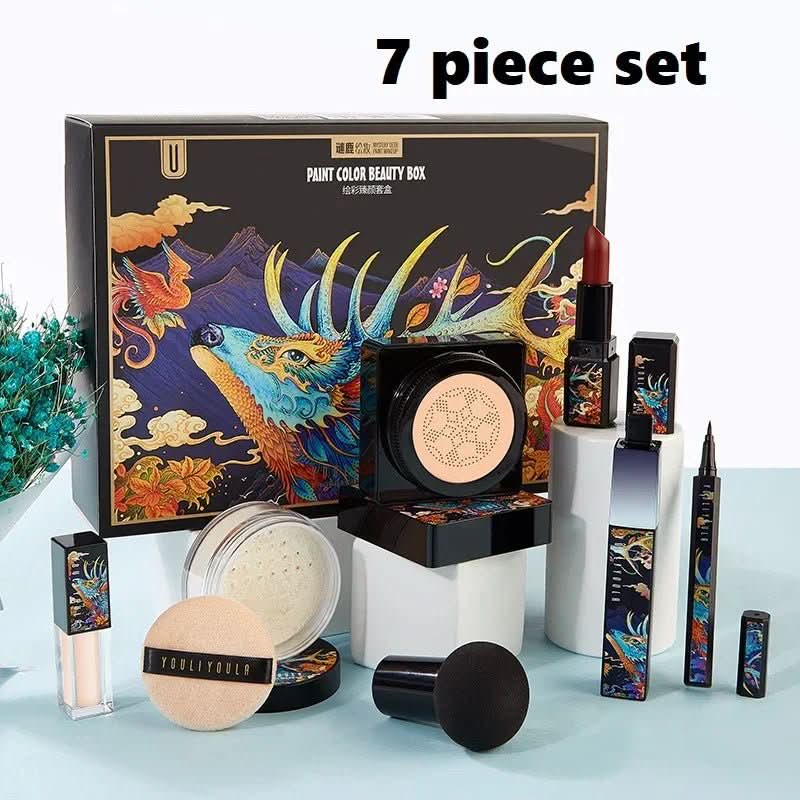 Elk Makeup Nine - piece Set Makeup Powder Air Cushion BB Cream Lipstick Affordable Makeup Set - Eshtree