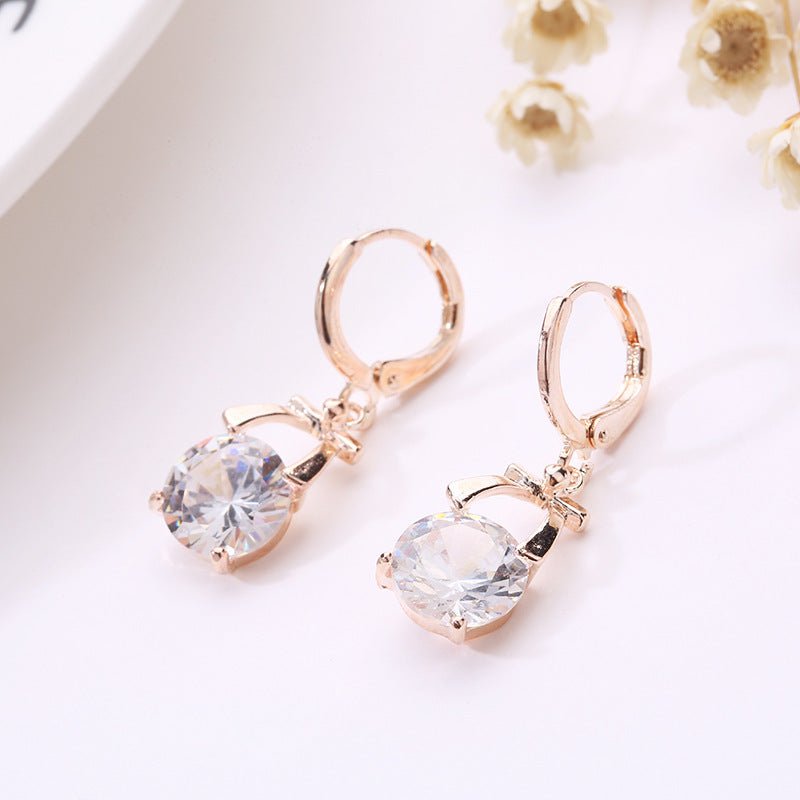 , Europe and America new jewelry, crystal earrings, jewelry set, Korean version of the bride necklace, gold - plated butterfly pendant - Eshtree