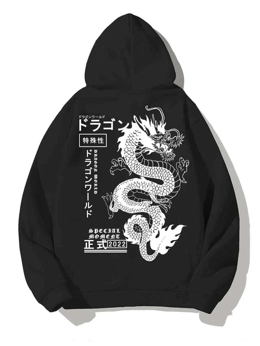 European And American Simple Printed Dark Style Hoodie - Eshtree