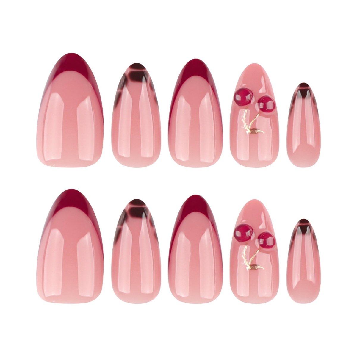 European And American Wear Nail Almond Nail Cherry Nail Tips - Eshtree
