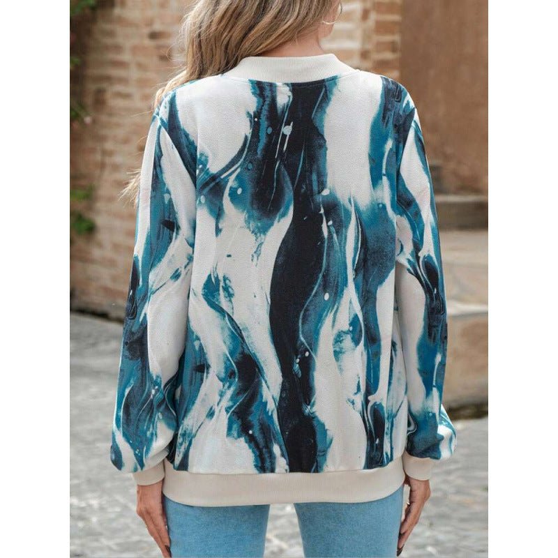 European And American Women's Fashion Printed Zipper Jacket - Eshtree