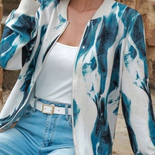 European And American Women's Fashion Printed Zipper Jacket - Eshtree