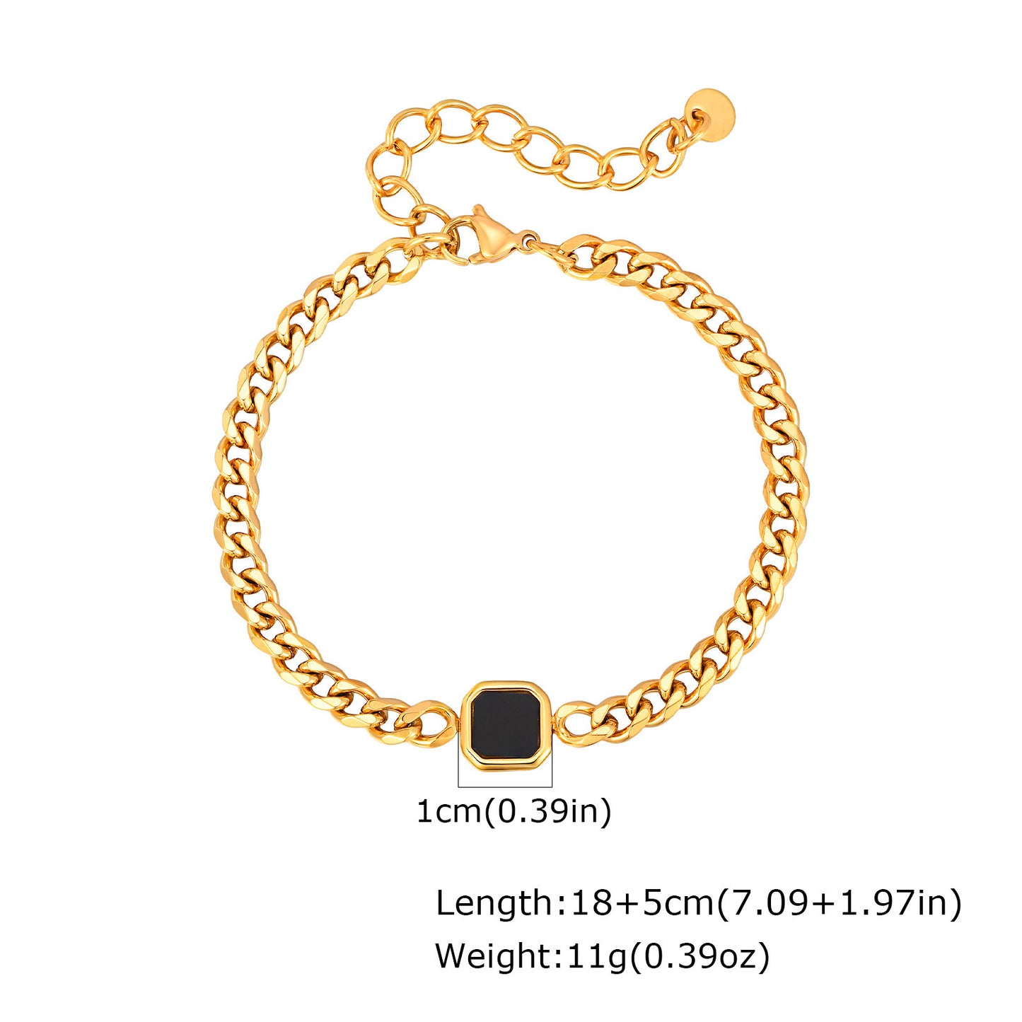 Stainless Steel Acrylic Six-sided Chain Bracelet