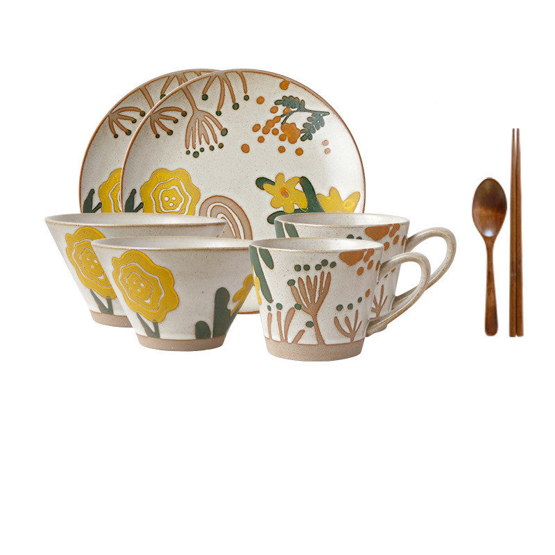 Countryside Flower Pure Hand-painted Ceramic Tableware
