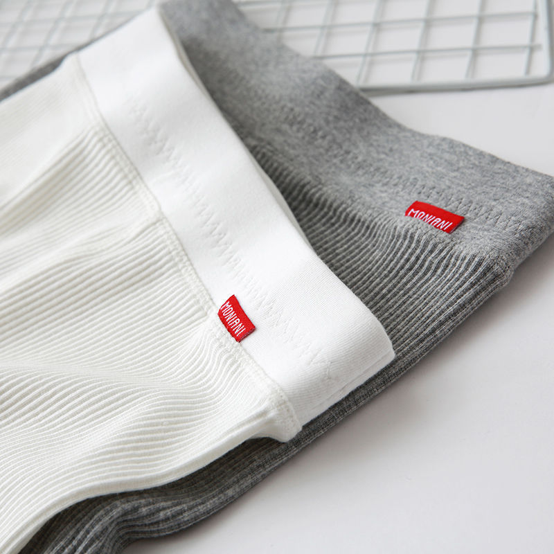 Gray Nine-point Pants Women's Thin Outer Wear Cotton High-waist Vertical Stripes Net Red Threaded Leggings