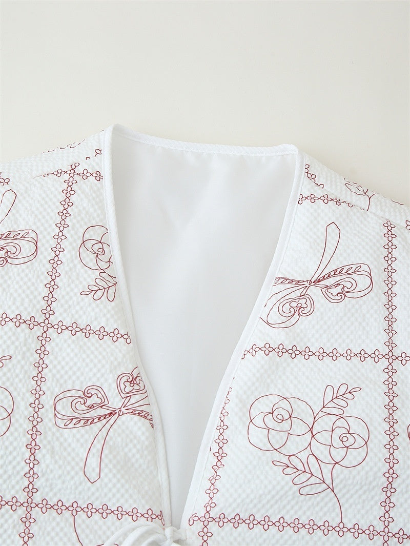 Retro Texture Printed Cotton-padded Jacket Coat