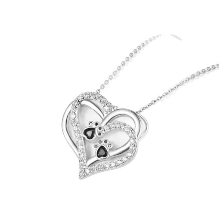 Creative Heart Pendant Heart-shaped Diamond Necklace