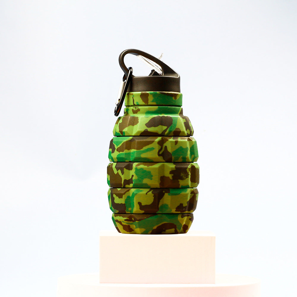 Foldable Water Bottle Food Grade Silicone Cycling Hiking Kettle With Hook