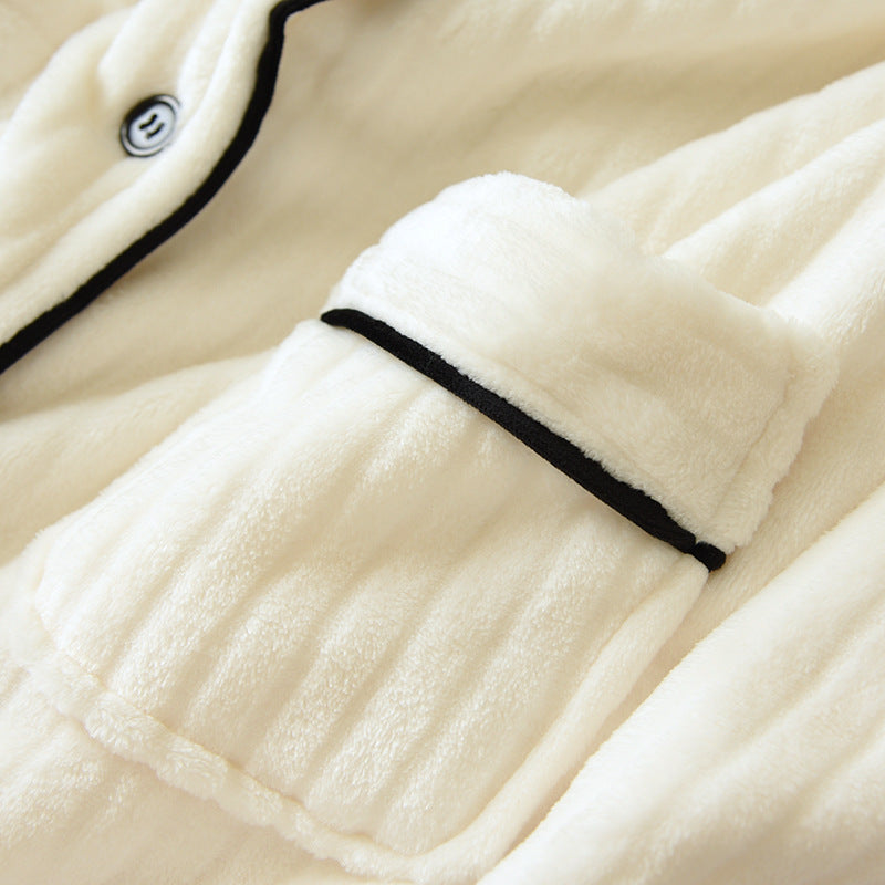 Coral Fleece Spring, Autumn And Winter Pajamas Women's Suit