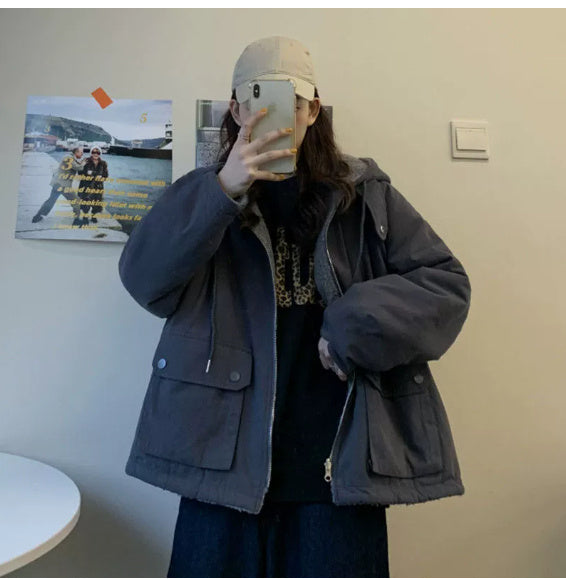 Thickened Double-sided Lamb Wool Coat For Women