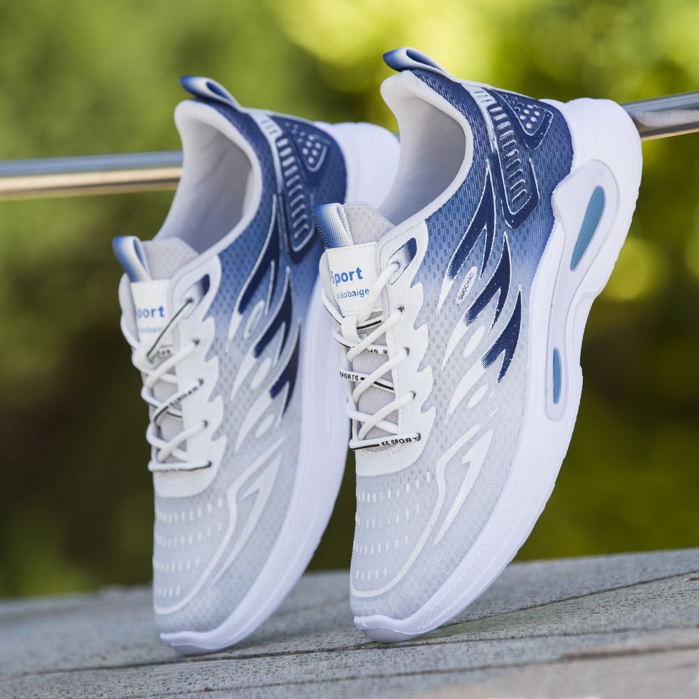 Ice-silk Breathable Trendy Mesh Sports And Casual With Soft Soles Non-slip Mens Running Shoes