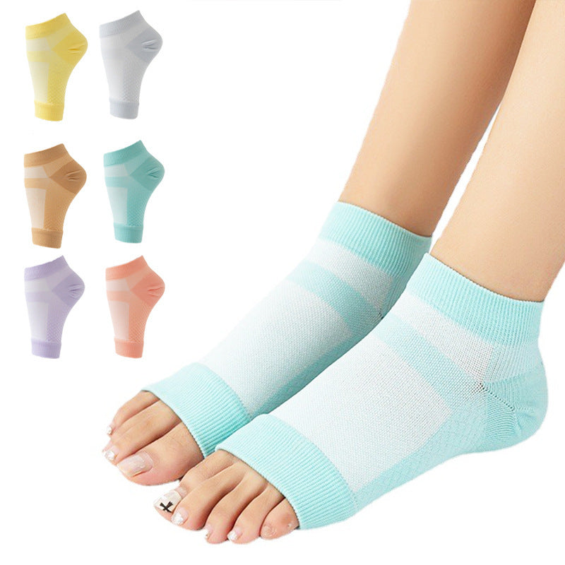 Half Mesh Open Toe Sports Ankle Support Foot Sock