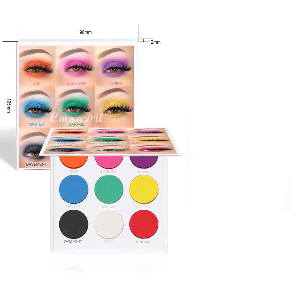 9-Color Matte And Metallic Glitter Eyeshadow Palette