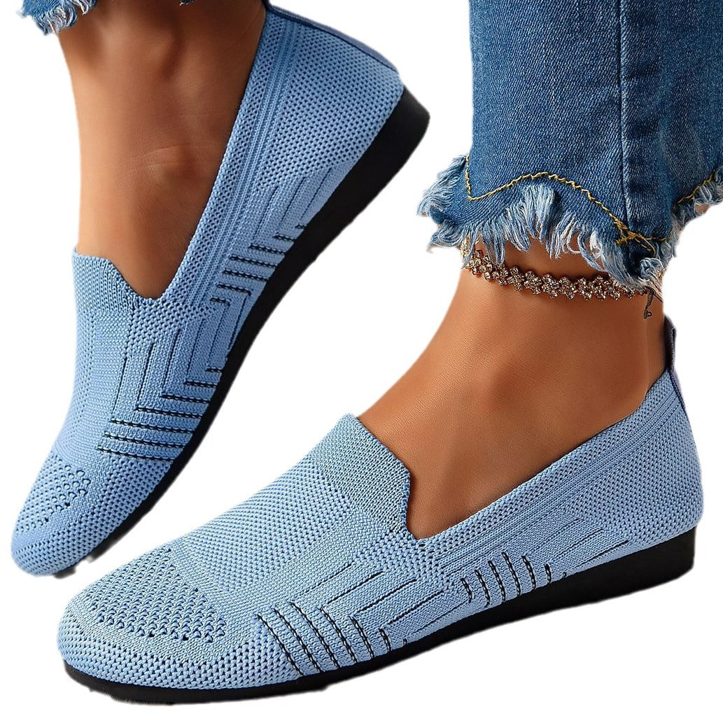 Womens Flat, Low-cut Casual Fashion French-style Fabric Shoes
