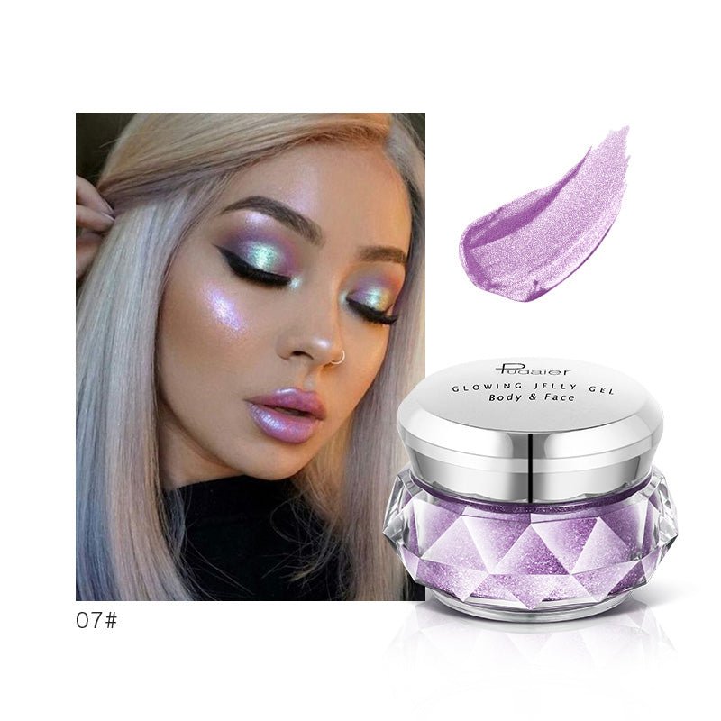 Face Highlighter Jelly Gel Mermaid Eyeshadow Glow Body Glitter Festival Makeup Iluminador Gold Liquid Highlighter Bronzer - Eshtree