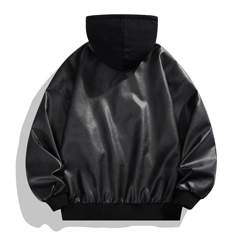 Fake Two - piece High Street Cool Retro Leather Jacket For Men - Eshtree