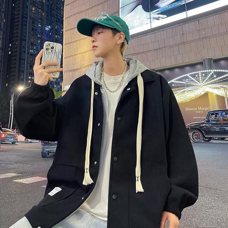 Fake Two - pieces Coats Men's Casual All - matching Hooded Multicolor Hoodie - Eshtree