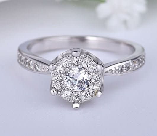 Fashion engagement ring delicate heart and soul zircon ring female jewelry - Eshtree