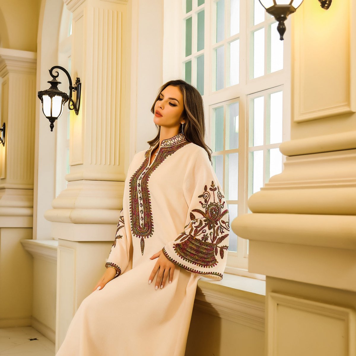 Fashion Muslim Rope Embroidered Robe Women's Clothing - Eshtree