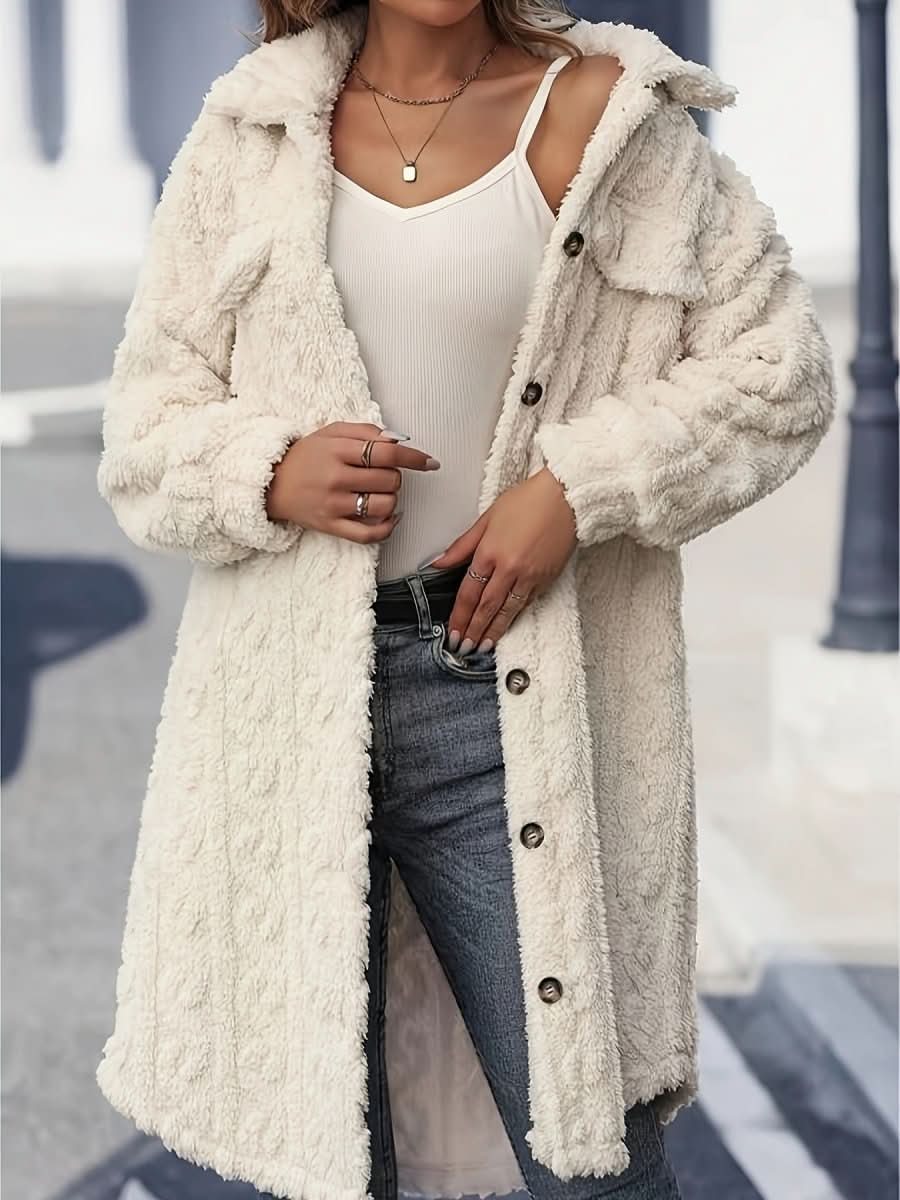 Fashion Plush Casual Long Coat For Women - Eshtree